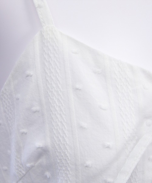 clear（クリア）の「【バレエコア/レイヤード】ドット柄レースアップキャミワンピース[ビスチェ/チュニック/ガーリー]（ワンピース・レディース・ライトピンク/ライトベージュ/ブラック/オフホワイト・F）」の5枚目の写真