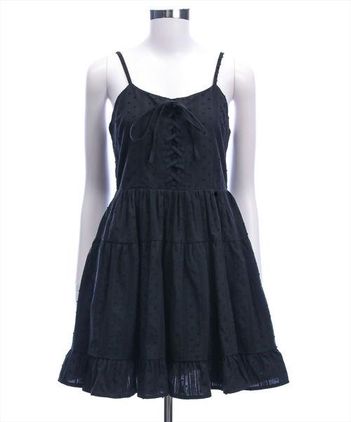 clear（クリア）の「【バレエコア/レイヤード】ドット柄レースアップキャミワンピース[ビスチェ/チュニック/ガーリー]（ワンピース・レディース・ライトピンク/ライトベージュ/ブラック/オフホワイト・F）」の21枚目の写真