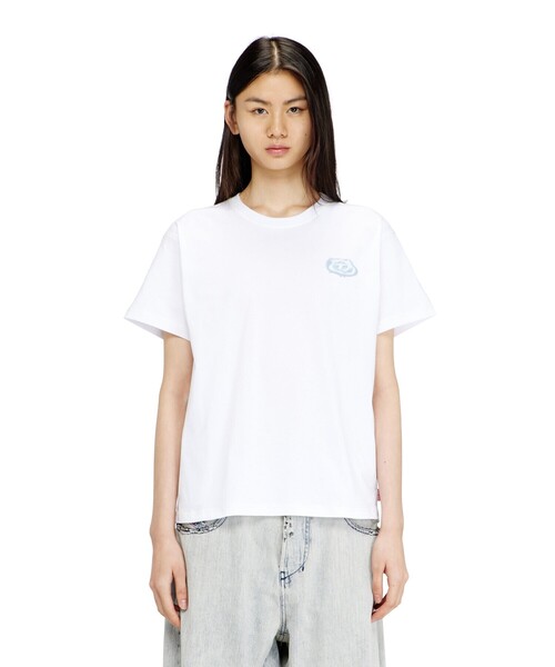 DIESEL(ディーゼル)の「ウィメンズ Tシャツ T-NORMY-S7(Tシャツ/カットソー・レディース・ホワイト・MEDIUM/X-SMALL/SMALL/LARGE/X-LARGE)」の1枚目の写真