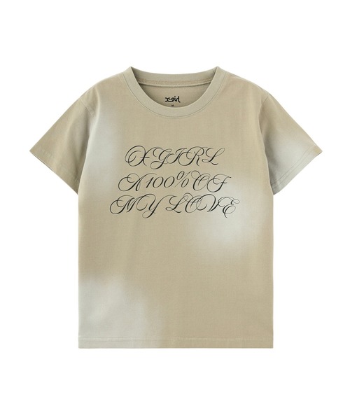 X-girl（エックスガール）の「FADED SCRIPT LOGO S/S BABY TEE（Tシャツ/カットソー・レディース・ブラック/オリーブ/ベージュ・S/M）」の10枚目の写真