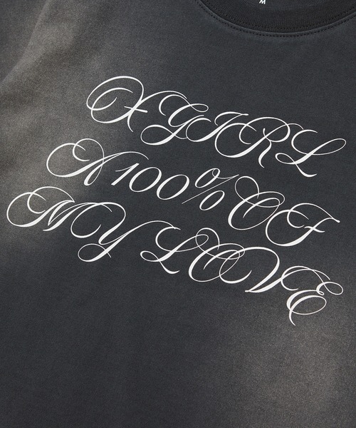 X-girl（エックスガール）の「FADED SCRIPT LOGO S/S BABY TEE（Tシャツ/カットソー・レディース・ブラック/オリーブ/ベージュ・S/M）」の16枚目の写真