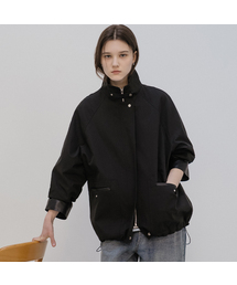 High-neck leather point work jacket [TISP05JK06]_Black