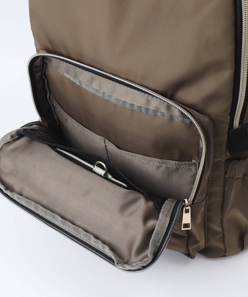 Rename（リネーム）の「Rename ゴールドファスナーマルチポケット デイバッグ（バックパック/リュック・レディース・ブラック/モカ・FREE）」の9枚目の写真