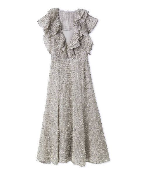 SNIDEL(スナイデル)の「ファブリックフリルドレス(ドレス・レディース・グリーン/グレイッシュベージュ/アイボリー・1/0)」の5枚目の写真