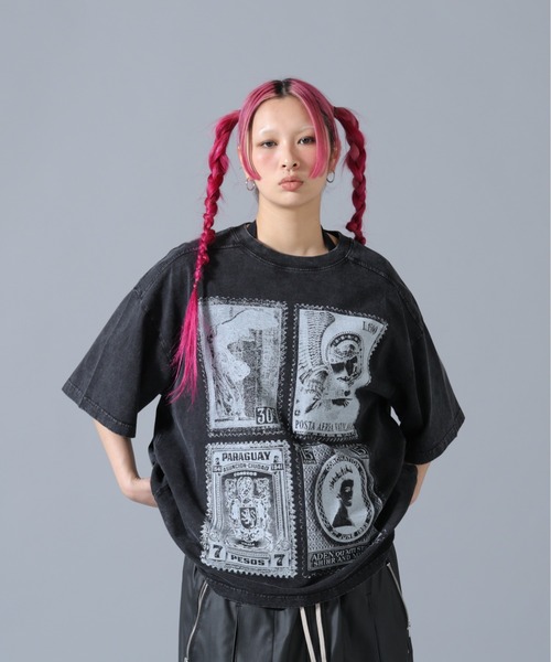 DANKE SCHON(ダンケシェーン)の「DankeSchon/ダンケシェーン/CHEMICAL S/S Tee STUMPS(Tシャツ/カットソー・レディース・ブラック・L/M)」の1枚目の写真