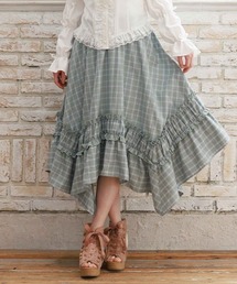 axes femme | チェックギャザーイレヘムスカート(スカート)