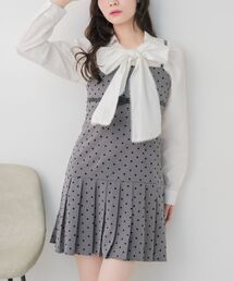 裾プリーツキャミワンピース