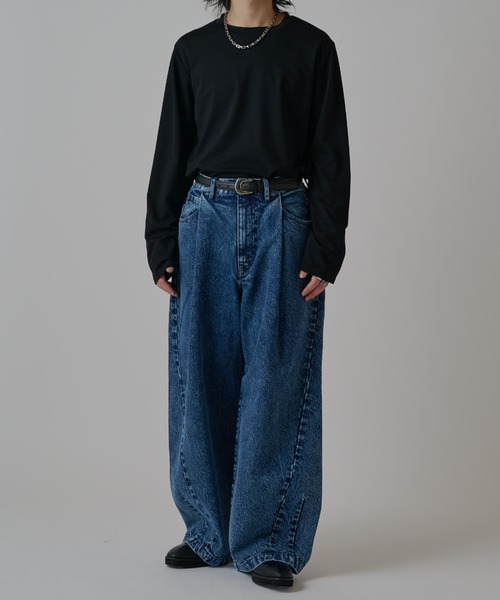 Lui's(ルイス)の「エフォートレス バギージーンズ / 13.5oz(デニムパンツ・メンズ・ブラック/ブルー・30/32/34)」の13枚目の写真