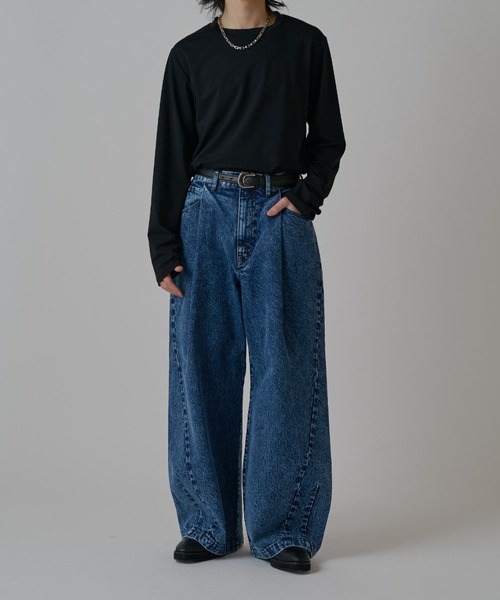 Lui's(ルイス)の「エフォートレス バギージーンズ / 13.5oz(デニムパンツ・メンズ・ブラック/ブルー・30/32/34)」の14枚目の写真