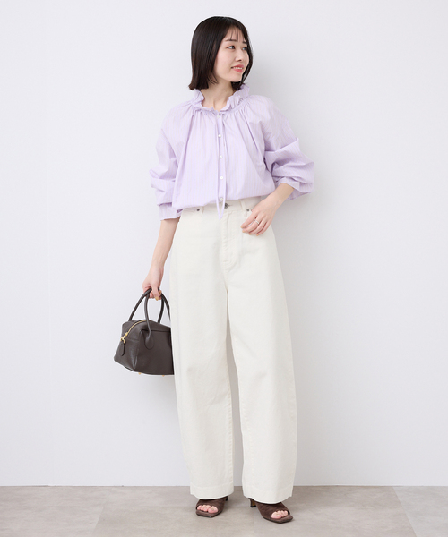 SLOBE IENA（スローブイエナ）の「《WEB限定/追加》LE DENIM カーブバギーデニムパンツ（デニムパンツ・レディース・ホワイト・38/36）」の2枚目の写真