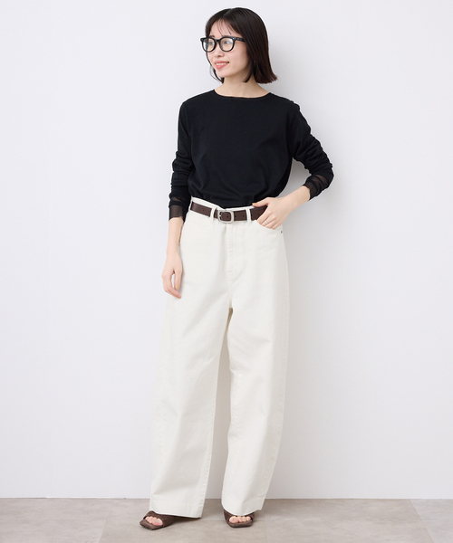 SLOBE IENA（スローブイエナ）の「《WEB限定/追加》LE DENIM カーブバギーデニムパンツ（デニムパンツ・レディース・ホワイト・38/36）」の4枚目の写真