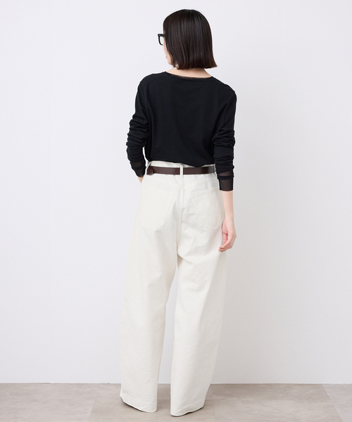 SLOBE IENA（スローブイエナ）の「《WEB限定/追加》LE DENIM カーブバギーデニムパンツ（デニムパンツ・レディース・ホワイト・38/36）」の5枚目の写真