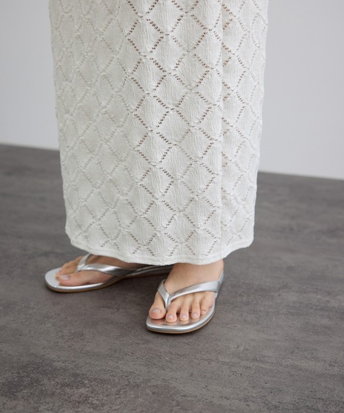 SALON adam et rope'（サロン アダム エ ロペ）の「Cafissiダイヤパターンスカート / セットアップ対応（スカート・レディース・ブラック/オフホワイト・FREE）」の11枚目の写真