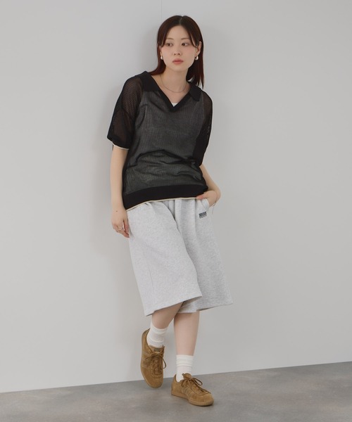 Mac-House(マックハウス)の「FreeNature メッシュニットスキッパーポロシャツ&タンクトップ アンサンブル(アンサンブル・レディース・ブラック/ホワイト・M/L)」の10枚目の写真