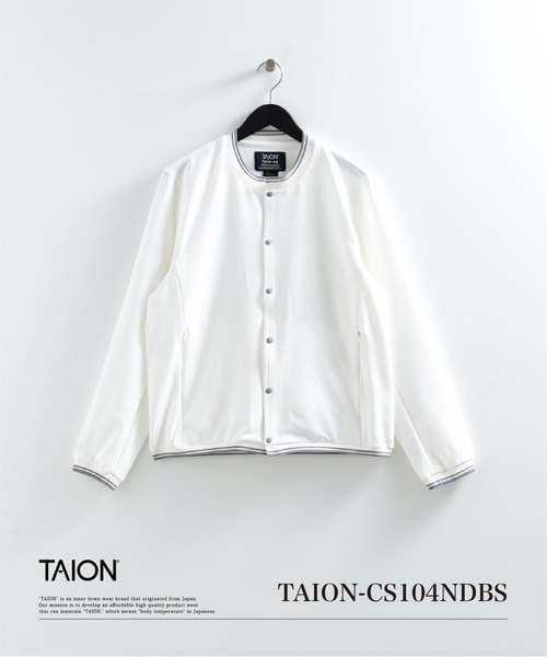 TAION(タイオン)の「【TAION(タイオン)】〈ユニセックス〉ノンダウン ベーシック クルーネック ジャージ カーディガン(カーディガン/ボレロ・メンズ・オフホワイト/ダークネイビー/ダークカーキ/チャコール/ダークオリーブ/ブラック・XL/L/M/S/XS/2XL)」の2枚目の写真