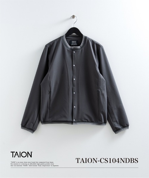 TAION(タイオン)の「【TAION(タイオン)】〈ユニセックス〉ノンダウン ベーシック クルーネック ジャージ カーディガン(カーディガン/ボレロ・メンズ・オフホワイト/ダークネイビー/ダークカーキ/チャコール/ダークオリーブ/ブラック・XL/L/M/S/XS/2XL)」の4枚目の写真