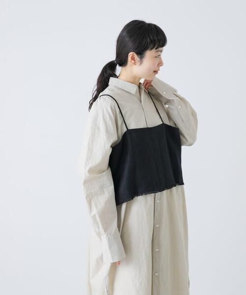 かぐれ（カグレ）の「セミウェットリネンキャミソール（その他トップス・レディース・ナチュラル/ブラック・FREE）」の3枚目の写真
