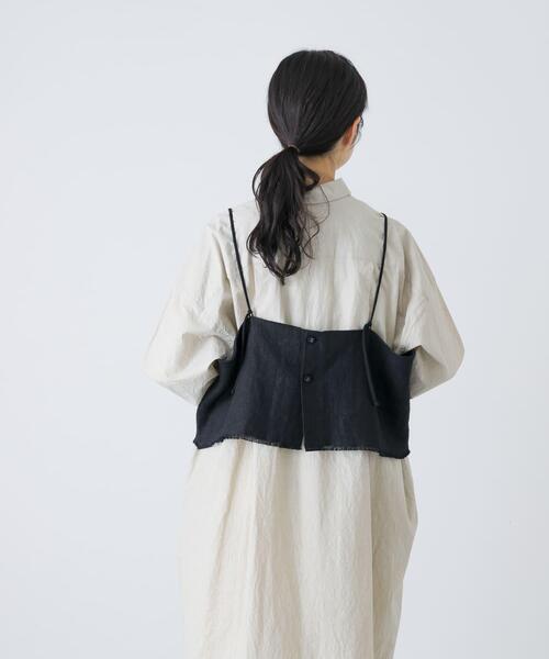 かぐれ（カグレ）の「セミウェットリネンキャミソール（その他トップス・レディース・ナチュラル/ブラック・FREE）」の4枚目の写真