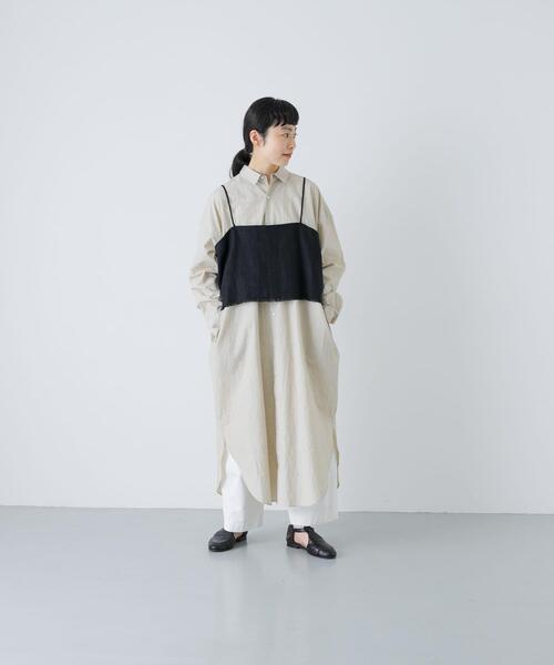 かぐれ（カグレ）の「セミウェットリネンキャミソール（その他トップス・レディース・ナチュラル/ブラック・FREE）」の6枚目の写真