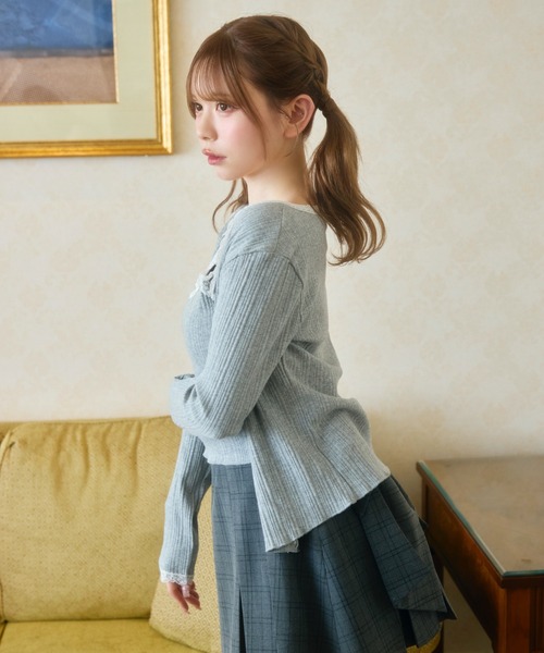 TITTY&CO.（ティティーアンドコー）の「レースキャミソール＆カーディガンセット（アンサンブル・レディース・ホワイト/グレー/ブラック・FREE）」の15枚目の写真