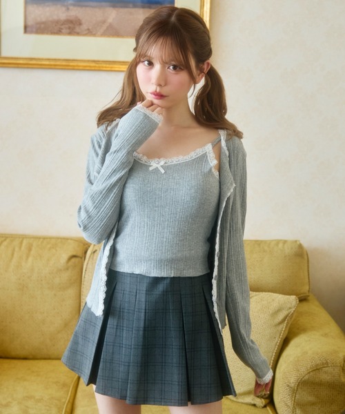 TITTY&CO.（ティティーアンドコー）の「レースキャミソール＆カーディガンセット（アンサンブル・レディース・ホワイト/グレー/ブラック・FREE）」の16枚目の写真