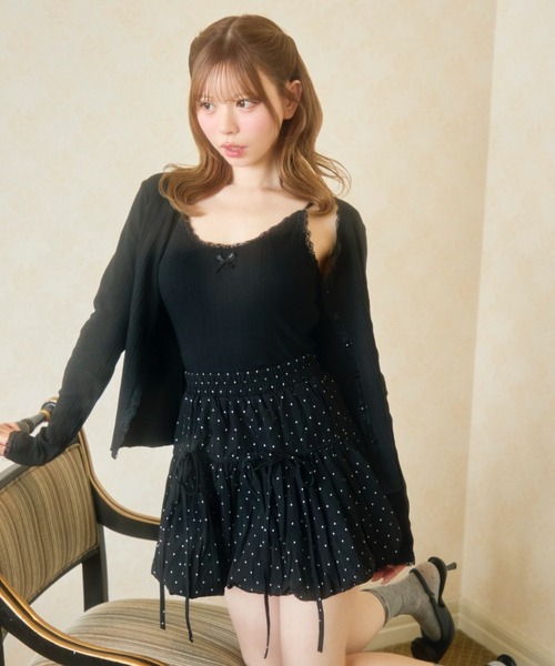 TITTY&CO.（ティティーアンドコー）の「レースキャミソール＆カーディガンセット（アンサンブル・レディース・ホワイト/グレー/ブラック・FREE）」の10枚目の写真