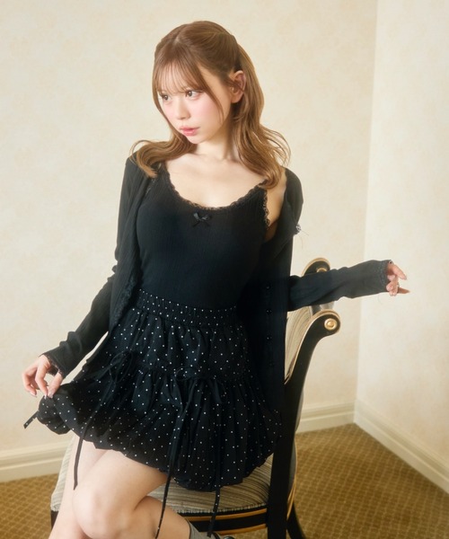 TITTY&CO.（ティティーアンドコー）の「レースキャミソール＆カーディガンセット（アンサンブル・レディース・ホワイト/グレー/ブラック・FREE）」の11枚目の写真