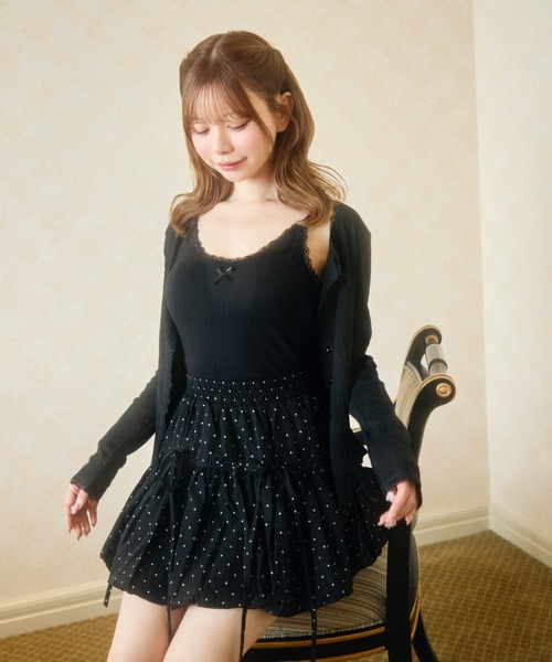 TITTY&CO.（ティティーアンドコー）の「レースキャミソール＆カーディガンセット（アンサンブル・レディース・ホワイト/グレー/ブラック・FREE）」の13枚目の写真