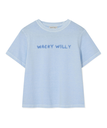 ウィメンズピグメントセミクロップ半袖Tシャツスカイブルー