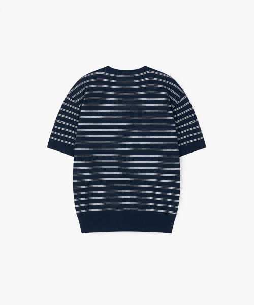 FLAWSROOM(フローズルーム)の「Stripe Henleyneck Cotton Knit NAVY(ニット/セーター・メンズ・その他・MEDIUM/LARGE)」の3枚目の写真