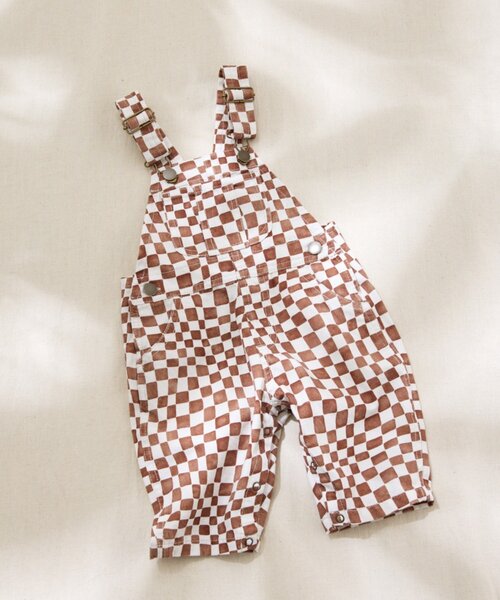 CIAOPANIC TYPY（チャオパニックティピー）の「【BABY】【Qinn】ムジ柄ダックサロペット：80～100cm（その他ベビーウェア・キッズ・サックスブルー/オフホワイト/ブラウン・90/80/100）」の2枚目の写真