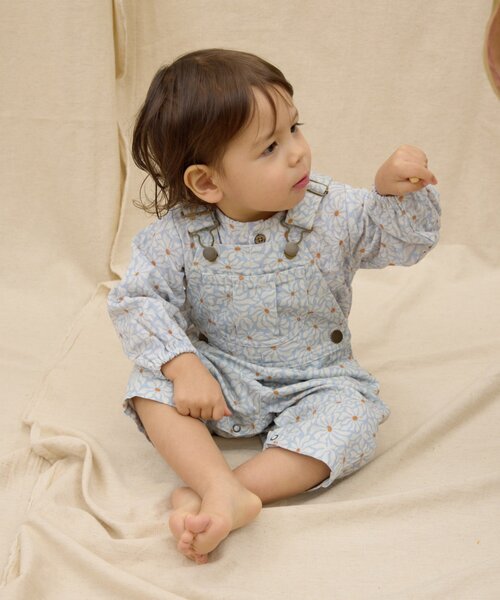 CIAOPANIC TYPY（チャオパニックティピー）の「【BABY】【Qinn】ムジ柄ダックサロペット：80～100cm（その他ベビーウェア・キッズ・サックスブルー/オフホワイト/ブラウン・90/80/100）」の6枚目の写真