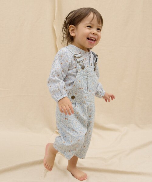 CIAOPANIC TYPY（チャオパニックティピー）の「【BABY】【Qinn】ムジ柄ダックサロペット：80～100cm（その他ベビーウェア・キッズ・サックスブルー/オフホワイト/ブラウン・90/80/100）」の7枚目の写真