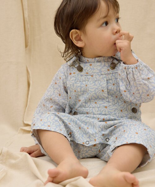 CIAOPANIC TYPY（チャオパニックティピー）の「【BABY】【Qinn】ムジ柄ダックサロペット：80～100cm（その他ベビーウェア・キッズ・サックスブルー/オフホワイト/ブラウン・90/80/100）」の8枚目の写真