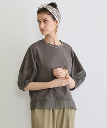 NICOLE white（ニコルホワイト）の「シアー切り替えTシャツ（Tシャツ/カットソー）」