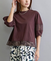 NICOLE white（ニコルホワイト）の「シアー切り替えTシャツ（Tシャツ/カットソー）」