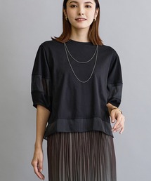 NICOLE white（ニコルホワイト）の「シアー切り替えTシャツ（Tシャツ/カットソー）」