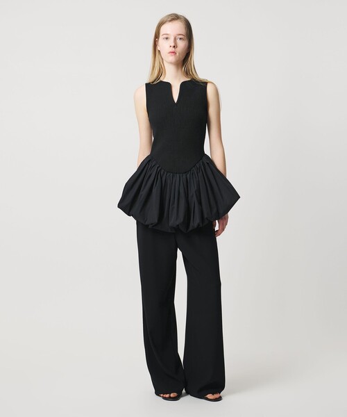 AEWEN MATOPH（イウエン マトフ）の「＜AEWEN MATOPH＞コンビバルーンノースリーブニット（ニット/セーター・レディース・ブラック/ベージュ・FREE）」の5枚目の写真