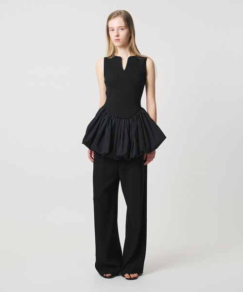 AEWEN MATOPH（イウエン マトフ）の「＜AEWEN MATOPH＞コンビバルーンノースリーブニット（ニット/セーター・レディース・ブラック/ベージュ・FREE）」の6枚目の写真