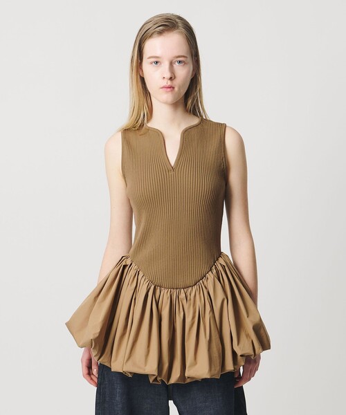 AEWEN MATOPH（イウエン マトフ）の「＜AEWEN MATOPH＞コンビバルーンノースリーブニット（ニット/セーター・レディース・ブラック/ベージュ・FREE）」の8枚目の写真