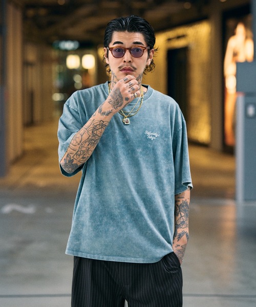 Subciety(サブサエティ)の「Acid wash tee(Tシャツ/カットソー・メンズ・オレンジ/ブラック/ブルー・XX-LARGE/X-LARGE/LARGE/MEDIUM/SMALL)」の4枚目の写真