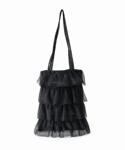 U by SPICK&SPAN(ユーバイスピックアンドスパン)の「Casselini / キャセリーニ メッシュフリルトート(トートバッグ・レディース・ブラック・FREE)」の5枚目の写真
