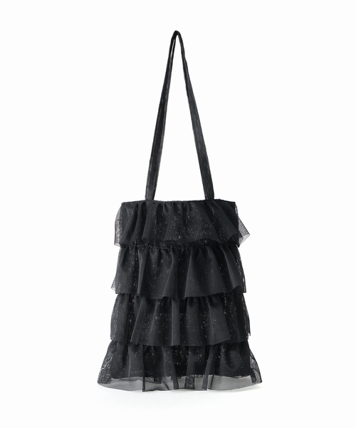 U by SPICK&SPAN(ユーバイスピックアンドスパン)の「Casselini / キャセリーニ メッシュフリルトート(トートバッグ・レディース・ブラック・FREE)」の7枚目の写真