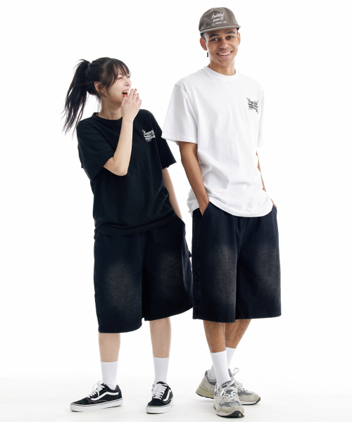 CREAM SODA LAB(クリームソーダラボ)の「バミューダカーペンターロングデニムパンツバンディングディープブラック(その他パンツ・レディース・その他・1/2)」の5枚目の写真