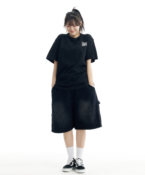 CREAM SODA LAB(クリームソーダラボ)の「バミューダカーペンターロングデニムパンツバンディングディープブラック(その他パンツ・レディース・その他・1/2)」の11枚目の写真