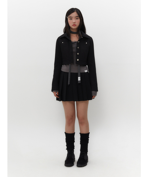 TUOMIO（トゥオミオ）の「POCKET DETAIL TRUCKER [BLACK]（デニムジャケット・レディース・その他・1/2）」の2枚目の写真