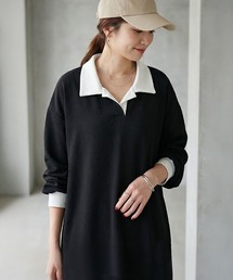 STYLE DELI | 襟付きシボ入りカットソーワンピース(ワンピース)