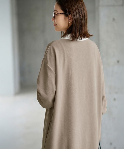 STYLE DELI（スタイルデリ）の「襟付きシボ入りカットソーワンピース（ワンピース・レディース・ブラック/ベージュ・FREE）」の7枚目の写真