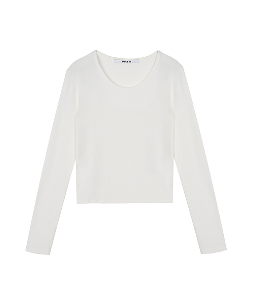 PORTERNA(ポルテナ)の「ESSENTIAL U-NECK T-SHIRT-3COLOR(Tシャツ/カットソー・レディース・ライトグレー/ブラック/ホワイト・OS)」の2枚目の写真