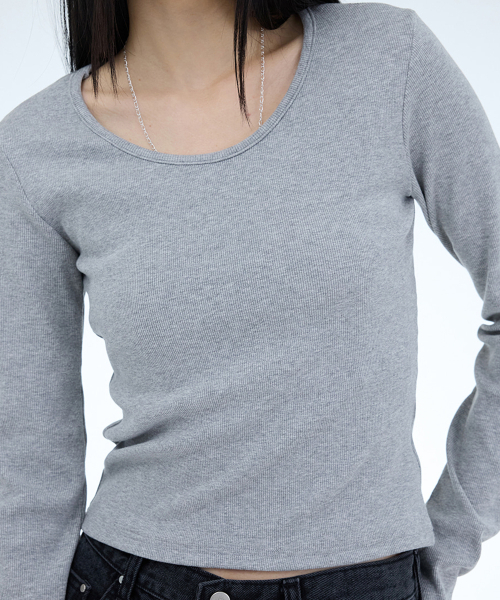 PORTERNA(ポルテナ)の「ESSENTIAL U-NECK T-SHIRT-3COLOR(Tシャツ/カットソー・レディース・ライトグレー/ブラック/ホワイト・OS)」の17枚目の写真